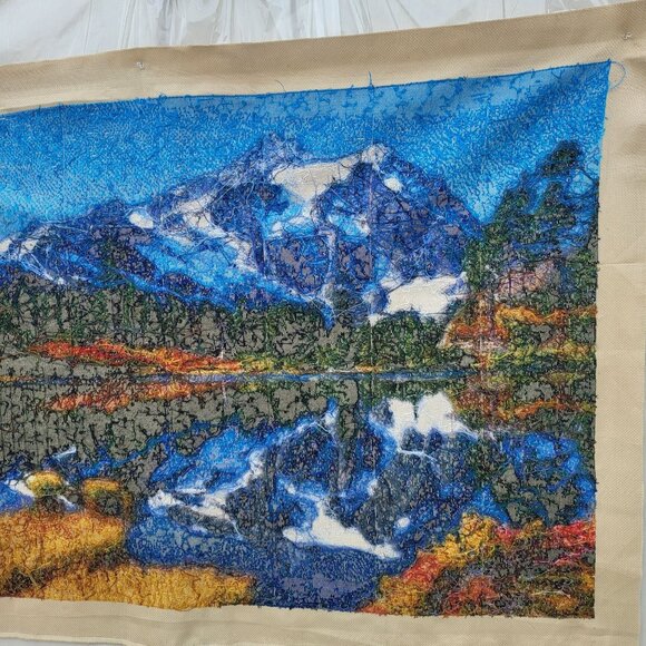 A Landscape Cross Stitch Embroidery Hanging Wall Decor Handmade - Picture 7 of 16